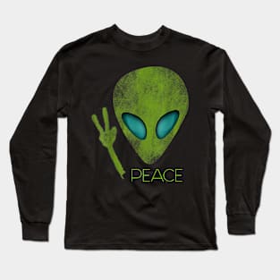 Alien Peace Cool Funny Cute UFO Lover Birthday Gift Long Sleeve T-Shirt